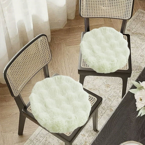 Vfedsrsge Plush Office Chair Pad & Seat Cushion - Warm Soft Polyester, Green 15.75x15.75in for Home Office Sofa, Easy to Clean