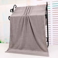 thumbnail image 1 of Vfedsrsge Quality Combed Cotton Bath Towel – Lint Free & Highly Absorbent, Thick Soft Terry Towel with Jacquard Border, Fade Resistant Reactive Dyeing, Hotel Quality, Gray 74x34cm, 1 of 6