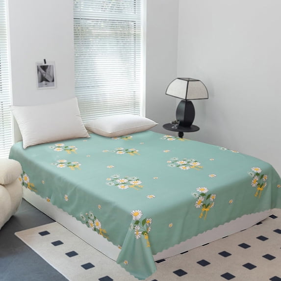 Vfedsrsge Queen Size Floral Polyester Sheet - Soft, Washable, Fade Resistant, Multicolor Flower Pattern Flat Sheet for Bedroom, 200x230cm