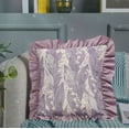 thumbnail image 1 of Vfedsrsge Ruffled Floral Throw Pillow Cover Purple 23x23 Inch - Decorative Polyester Pillowcase, Machine Washable for Living Room Sofa, Holiday Gift, 1 of 6