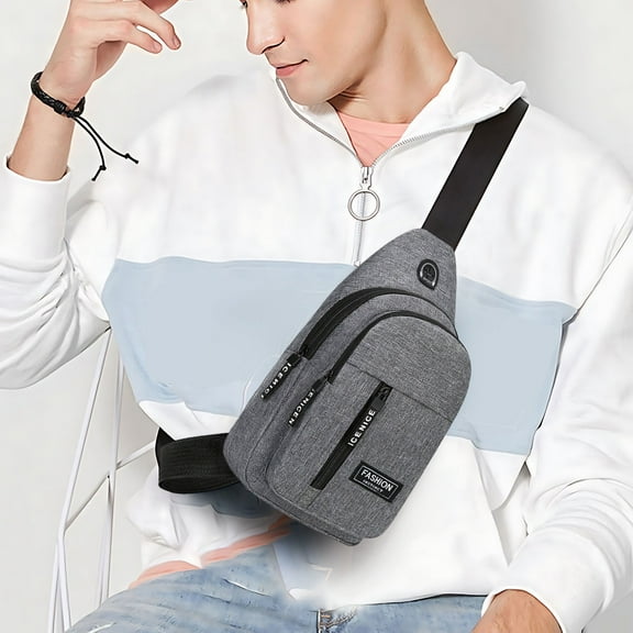 Vfedsrsge Sling Bags for Women, Men,Small Shoulder Sling Bags Fanny Pack,Women,Chest Bags with Double Compartments for Travel, Sport, Daily Activities