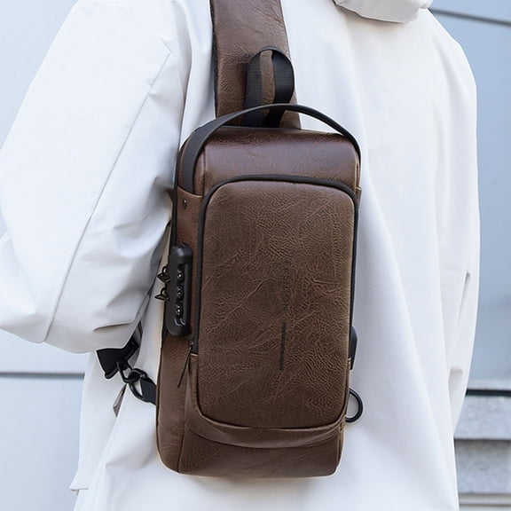 Vfedsrsge Sling Crossbody Bags for Women, Men,Brown Shoulder Sling Bags Fanny Pack,Women,Chest Bags with Compartments for Travel, Sport, Daily Activities