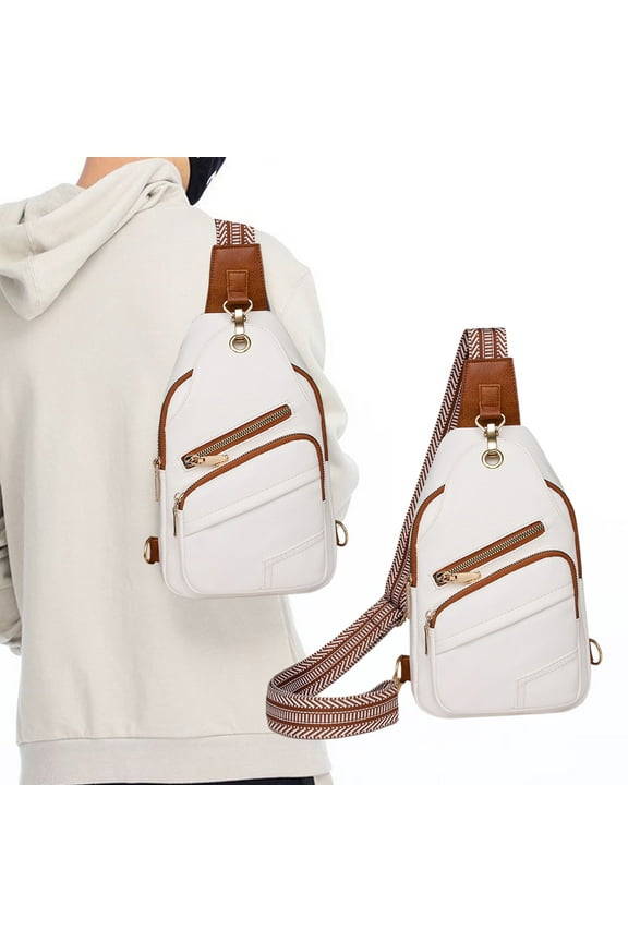 Sling Crossbody Bags for Women, Men,Waterproof Shoulder Sling Bags Fanny Pack,Sales,Chest Bags with Compartments for Sport, Daily Activities, Travel,White