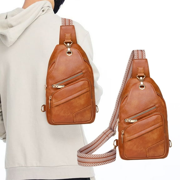 Vfedsrsge Sling Crossbody Bags for Women, Men,Waterproof Shoulder Sling Bags Fanny Pack,Sales,Chest Bags with Compartments for Sport, Daily Activities, Travel,Brown