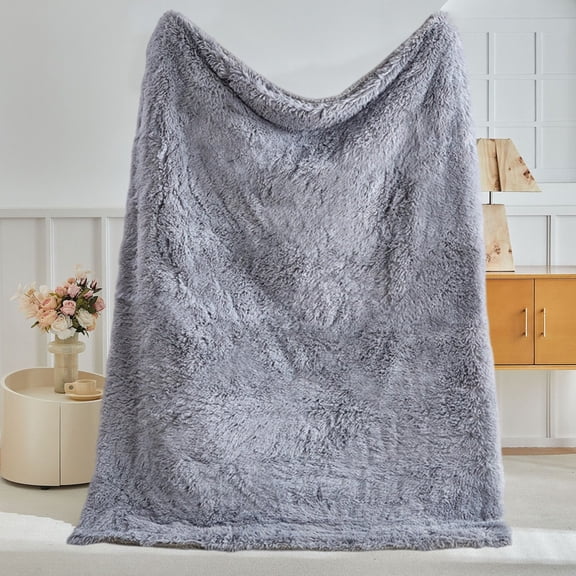 Vfedsrsge Soft Flannel Throw Blanket for Couch Sofa - Lightweight Warm All Seasons, Light Gray, 39x59 Inches