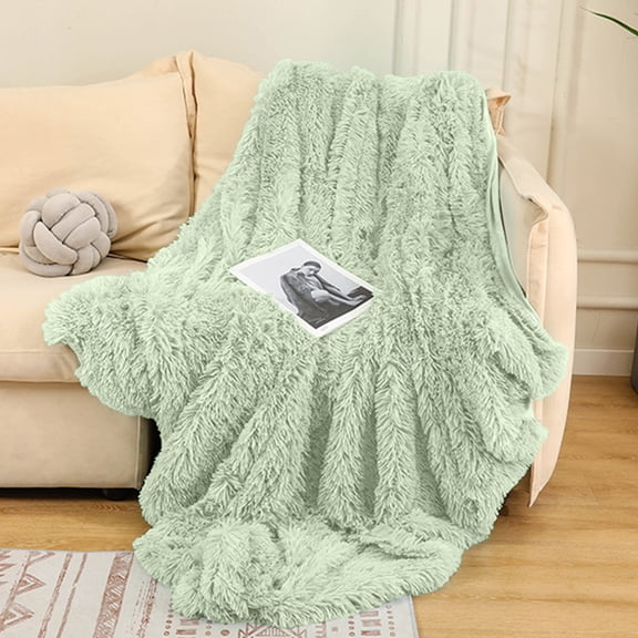 Vfedsrsge Soft Throw Blanket for Couch - All Seasons Lightweight Velvet Flannel Blanket, Cozy Polyester Blanket for Sofa Bed, Green 51x62 Inch, Fade-Proof Easy Care Warm Blanket