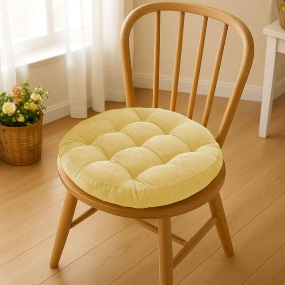 Vfedsrsge Solid Color Foam Filled Chair Cushion - Soft Flock 16.5in Thickened Pad, Quick Recovery & Back Support, for Dining/Patio/Kitchen/Floor Seating, Ideal House Warming Gift