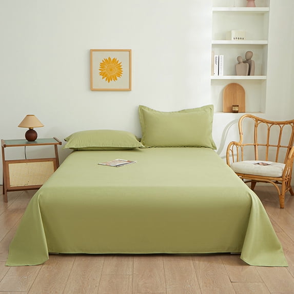 Vfedsrsge Solid Color Microfiber Flat Sheet - 150x230cm, Easy Care, Non-Fading, Wrinkle Resistant, Machine Washable, Fits Multiple Bed Types