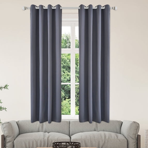 VOTRUDI 100% Polyester Thermal Blackout Grommet Curtain Panel 42 x 63 Inch Noise Reducing Light Blocking Window Drape