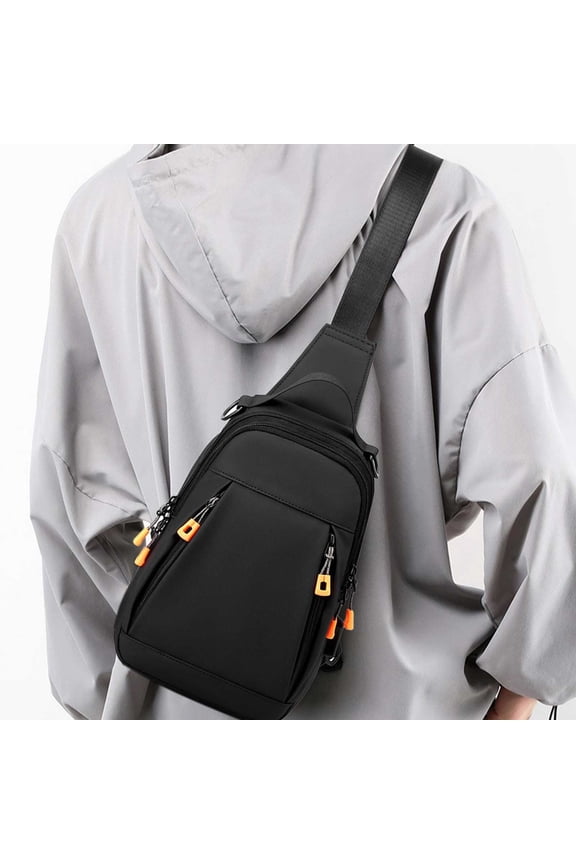Unisex Sling Bag Chest Pack - Adjustable Strap, Earphone Hole, Fits 7.9" Tablet Water Resistant