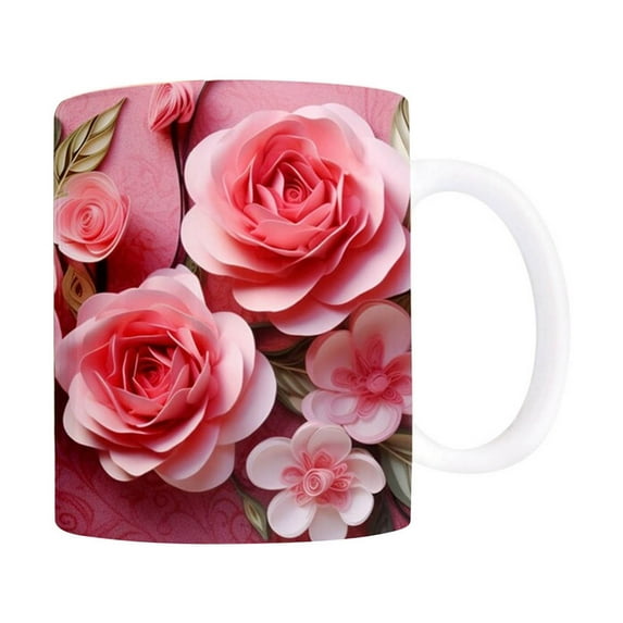Vfedsrsge Valentine's Day Decorations, 400ml Valentine's Day Ceramic Broken Wall Mark Cup