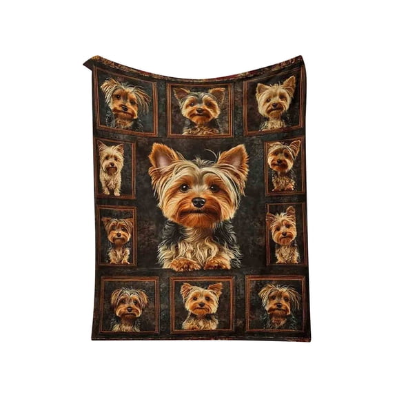 Vfedsrsge Yorkshire Terrier Flannel Blanket - Soft Cozy Washable Yorkie Throw for Sofa Bed Home Decor - Ideal Gift for Dog Lovers