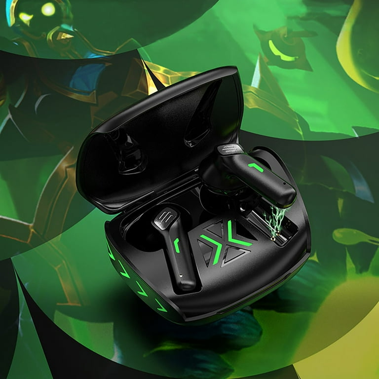 Vfedsrsge iphone Headphones Wireless Earbuds Bluetooth Gaming Headphones With Microphone High Sensitivity In Ear Headset With Game Music Mode Breathing Black Walmart