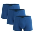 thumbnail image 1 of VgaVtl 3 PC Boxers for Men Cotton Mens Underwear Plus Size Athletic Solid Layering Comfy Underpants,Blue L, 1 of 2