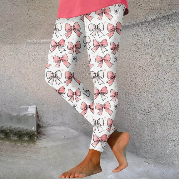 VgaVtl Athletic Womens Leggings Plus Size High Rise Plus Womens Pants Graphic Elastic Waist Tight Slim-Leg Leisure Pants,L