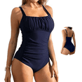 thumbnail image 1 of Odbmxy Bathing Suit One Piece Tummy Control Blue Bikinis for Women 2024 Solid Swimsuits, 1 of 6