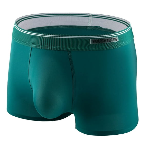 VgaVtl Big Boxers Men Silk Mens Panties Plain Breathable Seamless Boxer Briefs Underpants,Green 3XL