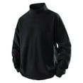 thumbnail image 1 of VgaVtl Big and Tall Long Sleeve Tee Shirts for Men Turtleneck Fleece Clothing for Men Loose Casual Black Soft Solid Color Shirts,L, 1 of 8