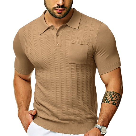 VgaVtl Big and Tall Men Polo Shirts Summer Short Sleeve Casual Plain Collared Knit Mens Clothes Shirts Button