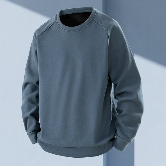 VgaVtl Big and Tall Mens Long Sleeve T Shirt Fall Winter Shirts for Men Leisure Plain Basic Gray Loose Workout Shirts,3XL