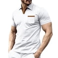 thumbnail image 1 of VgaVtl Big and Tall Polo Shirts for Men Summer Short Sleeve Waffle Collared Casual Color Block Going Out T-Shirt for Men, 1 of 5