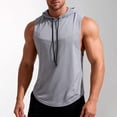 thumbnail image 1 of VgaVtl Big and Tall Tank Tops for Men Hooded Summer Mens Clothes Plain Quick Drying Sleeveless Fitness Leisure Gray Tops, 1 of 5