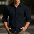 thumbnail image 1 of VgaVtl Black Long Sleeve Shirts for Men Fall Winter Collared Quick Drying Going Out Button Slim Mens Plus Size Shirts, 1 of 9