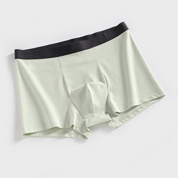 VgaVtl Boxers Men Big Cotton Mens Plus Size Underwear Boxer Briefs Soft Sports Plain Seamless Underpants,Green XXL