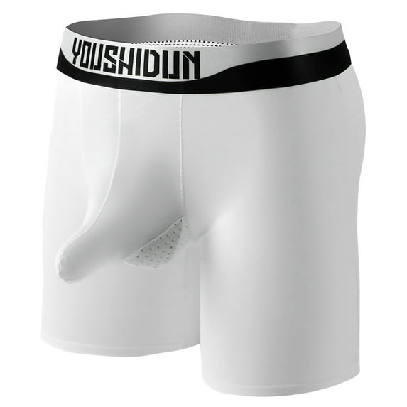 VgaVtl Boxers for Men Cotton Men's Underwear Breathable Boxer Briefs Athletic Single Color Soft Underpants,White L