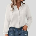 thumbnail image 1 of VgaVtl Collared Women Shirts Long Sleeve Fall Winter Women Plus Size Tops Dressy Solid Color Leisure Button Down Beige Shirts,L, 1 of 6