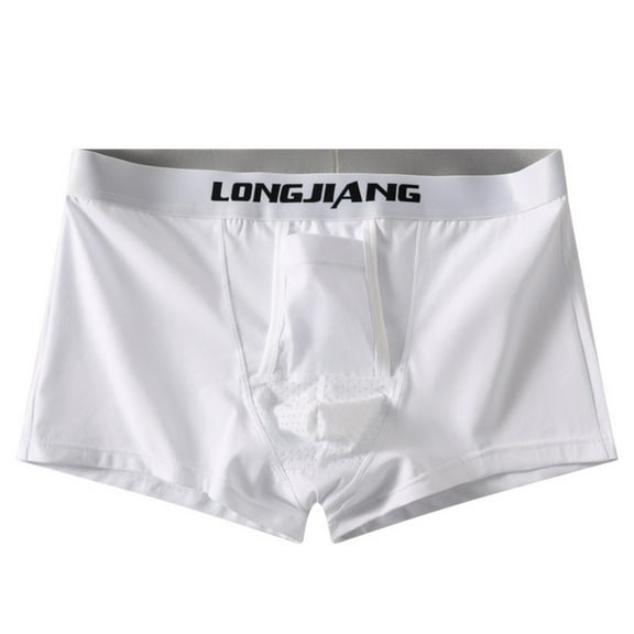 VgaVtl Cotton Mens Plus Size Boxers Big Underwear Men Breathable Plain Athletic Soft Boxer Briefs Underpants,White L