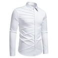 thumbnail image 1 of VgaVtl Dress Shirts Shirts for Men Long Sleeve Cotton Collared Mens Plus Size Shirts Office Button up Solid White Bottoming Shirts, 1 of 8