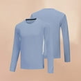 thumbnail image 1 of VgaVtl Fall Winter Mens Long Sleeve Tees Blue Shirts for Men Plus Size Stretch Slim Gym Casual Athletic Plain Shirts,L, 1 of 7