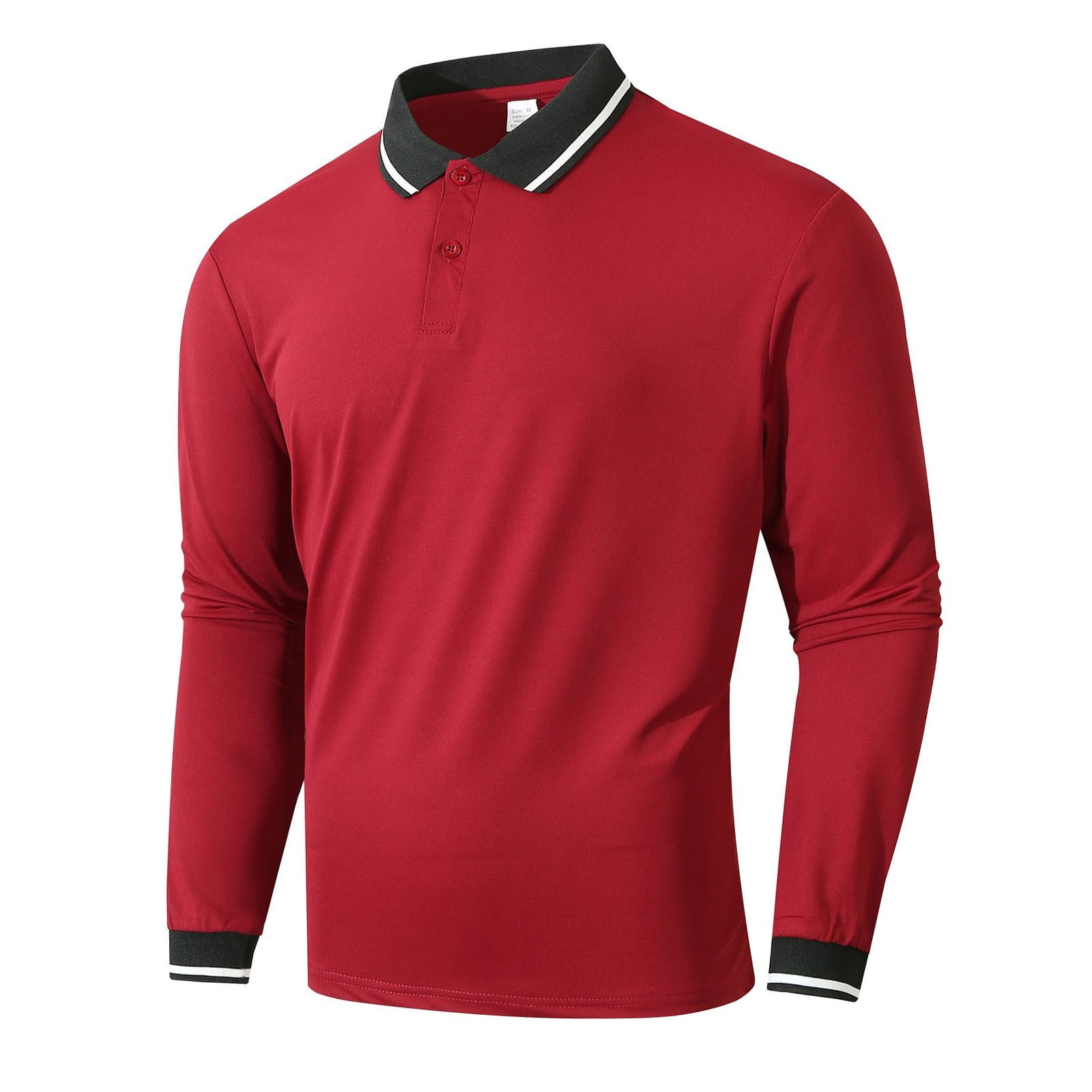 VgaVtl Fall Winter Polo Shirt Mens Long Sleeve Striped Casual Collared ...