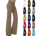 thumbnail image 1 of VgaVtl Full Length Pants Women Under $10 Yellow Wide-Leg High Waist Womens Cargo Solid Loose Pocket Pants, 1 of 10