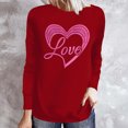 thumbnail image 1 of VgaVtl Graphic T-Shirts Women Long Sleeve Cotton Valentines Day Shirts Womens Gift Funny Streetwear Love Print Red Regular Tops,3XL, 1 of 4