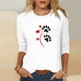 thumbnail image 1 of VgaVtl Graphic Womens T Shirts Plus Size Valentines 3/4 Sleeve Tops Women White Fancy Loose Holiday Casual Tops, 1 of 4