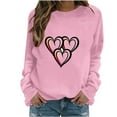 thumbnail image 1 of VgaVtl Ladies Sweatshirts Pink Valentines Day Long Sleeve Plus Size Womens Tops Pullover Heart Print Workout Vacation Tops, 1 of 3
