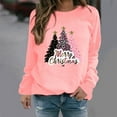 thumbnail image 1 of VgaVtl Long Sleeve Christmas Sweatshirt for Women Lightweight Womens Plus Size Sweatshirts Casual Graphic Sweatshirt,Pink M, 1 of 4