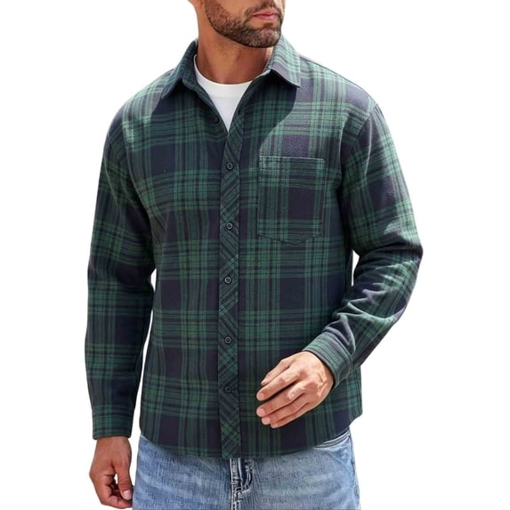 VgaVtl Long Sleeve Mens Shirt Collared Fall Winter Casual Checkered Going Out Button Thin Clothes for Men Shirts