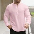 thumbnail image 1 of VgaVtl Long Sleeve Mens Shirts Big and Tall Fall Winter Mens Clothes Shirts Leisure Layering Button Solid Color Pink Shirts,M, 1 of 3