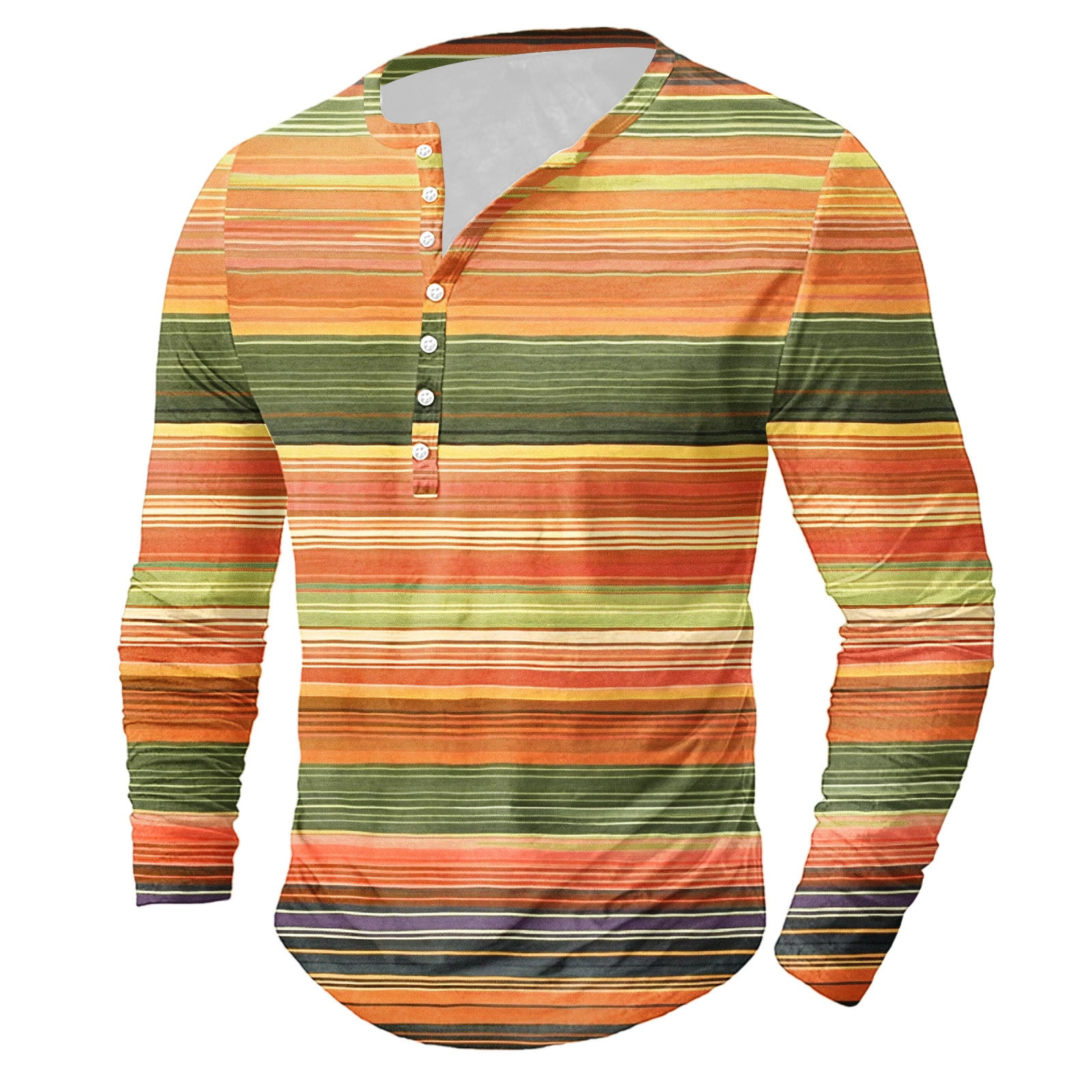VgaVtl Long Sleeve Mens T Shirt Fall Men Clothes Clearance Under $ 10 Vintage Button Relaxed Fit Striped Casual Shirts