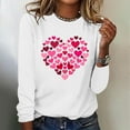 thumbnail image 1 of VgaVtl Long Sleeve T Shirts for Women Plus Size Valentines Tops for Women Casual Heart Print Holiday Loose Pullover Tops, 1 of 4