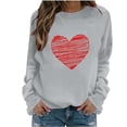 thumbnail image 1 of VgaVtl Long Sleeve Valentines Day Plus Size Shirts Womens Funny Ladies Tops Vacation Heart Graphic Loose Leisure Shirts, 1 of 3