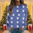 thumbnail image 1 of VgaVtl Long Sleeve Women's Shirts Fleece Fall Winter Ladies Plus Size Tops Warm Loose Graphic Casual Blue Shirts,M, 1 of 5