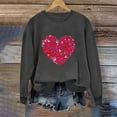 thumbnail image 1 of VgaVtl Long Sleeve Womens Plus Size Sweatshirts Valentines Day Ladies Tops Holiday Loose for Girlfriend Heart Print Tops, 1 of 4