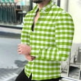 thumbnail image 1 of VgaVtl Men Long Sleeve Shirt Checkered Collared Clothes for Men Casual Bottoming Loose Office Button Green Shirts,XL, 1 of 8