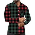 thumbnail image 1 of VgaVtl Men Long Sleeve Shirts Collared Checkered Clothing for Men Casual Outdoors Soft Loose Red Button down Shirts,M, 1 of 6