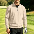 thumbnail image 1 of VgaVtl Men's Sweatshirts Pullover Long Sleeve Fall Winter Regular Officewear Mens Tops Leisure Solid Collared Zipper, 1 of 8