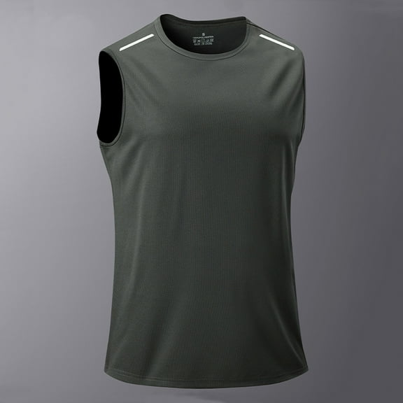 VgaVtl Men's Tank Shirts Big and Tall Sleeveless Mens Shirts Workout Sports Regular Plain Casual Shirts,Gray S